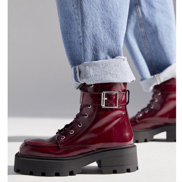 NWT Burgundy genuine patent leather  size 7 - Picture 4 of 5